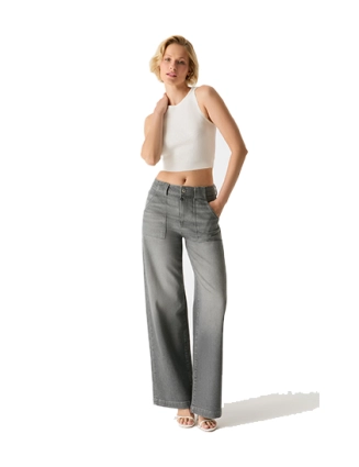Jeans Wide Leg Lulu Grey Vintage