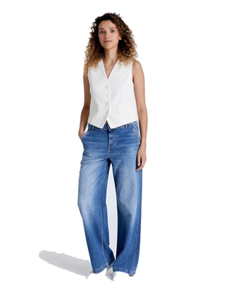 Jeans wide leg chino Maxine Medium Blue